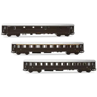 Rivarossi Hr4365 Kastanjebruin Modeltreinset - Bagage- en Passagierwagens Rivarossi Hr4365 Kastanjebruin Modeltreinset - Bagage- en Passagierwagens