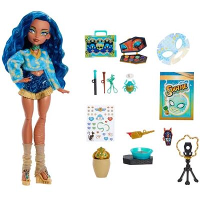 Monster Cable Self-Scare Secrets Cleo De Nile-pop Uitpakaccessoireset met 13 realistische verrassingen zoals gezichtsmasker, make-up en pottenbakkerset, JMG74 Monster Cable Self-Scare Secrets Cleo De Nile-pop Uitpakaccessoireset met 13 realistische verrassingen zoals gezichtsmasker, make-up en pottenbakkerset, JMG74
