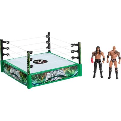 Mattel WWE Bloodline Rules speelset en actiefiguren met ring en 2 figuren, inclusief The Rock en Roman Reigns, 15 cm Superstar-verzamelitems, JNB02 Mattel WWE Bloodline Rules speelset en actiefiguren met ring en 2 figuren, inclusief The Rock en Roman Reigns, 15 cm Superstar-verzamelitems, JNB02