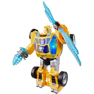 Transformers CYBERWORLD Bumblebee Power Spark, Energon Surge Actiefiguur van 28 cm met lichtjes en geluiden Snelle omvorming van robot naar voertuig 6+ Transformers CYBERWORLD Bumblebee Power Spark, Energon Surge Actiefiguur van 28 cm met lichtjes en geluiden Snelle omvorming van robot naar voertuig 6+