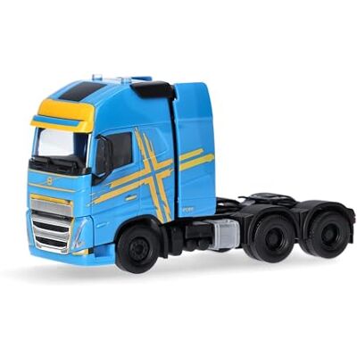 Herpa vrachtwagen model Volvo FH 16 GL XL 2020 trekker met zwaartransporttoren 3-assig, blauw, schaal 1:87, voor diorama, modelbouw, verzamelobject, Made in Germany, kunststof Herpa vrachtwagen model Volvo FH 16 GL XL 2020 trekker met zwaartransporttoren 3-assig, blauw, schaal 1:87, voor diorama, modelbouw, verzamelobject, Made in Germany, kunststof