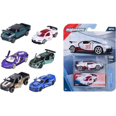 Majorette Deluxe modelauto (1 auto), 1 van 6 speelgoedauto's (Audi, Bugatti, Land Rover, Nissan, Porsche) van metaal met verzamelbox, 7,5 cm, voor kinderen vanaf 3 jaar Majorette Deluxe modelauto (1 auto), 1 van 6 speelgoedauto's (Audi, Bugatti, Land Rover, Nissan, Porsche) van metaal met verzamelbox, 7,5 cm, voor kinderen vanaf 3 jaar