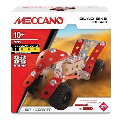 BANDAI Meccano Quad Bike APM11114 Bouwset, 85-delig, echt gereedschap, inclusief handleiding (mogelijk niet beschikbaar in het Nederlands), bouwpakket voor een quad, beginnersniveau, speelgoed voor BANDAI Meccano Quad Bike APM11114 Bouwset, 85-delig, echt gereedschap, inclusief handleiding (mogelijk niet beschikbaar in het Nederlands), bouwpakket voor een quad, beginnersniveau, speelgoed voor