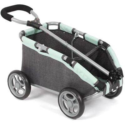 Bayer Chic 2000 Trekwagen Skipper, kleine bolderkar voor teddy's, poppen en speelgoed, donkergrijs, gemêleerd antraciet, mint, 660-67 Bayer Chic 2000 Trekwagen Skipper, kleine bolderkar voor teddy's, poppen en speelgoed, donkergrijs, gemêleerd antraciet, mint, 660-67