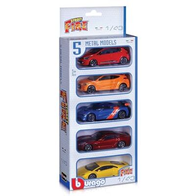 Bburago 18-30005 Street Fire 1:43 Cadeauset 5, gesorteerd Bburago 18-30005 Street Fire 1:43 Cadeauset 5, gesorteerd