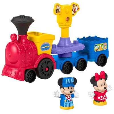 Fisher-Price Little People, Peuterspeelgoed, DISNEY Jr Mickey en Minnie muzikale trein met 2 Figuren voor Fantasiespel voor kinderen vanaf 18 maanden, JKB04 Fisher-Price Little People, Peuterspeelgoed, DISNEY Jr Mickey en Minnie muzikale trein met 2 Figuren voor Fantasiespel voor kinderen vanaf 18 maanden, JKB04