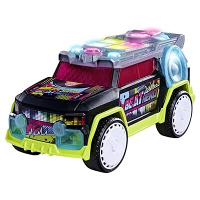Dickie Toys Beat Hero Speelgoedauto, knipperlichten, muziek, STREETS N BEATZ, 3 speelmodi, 32 cm, inclusief batterijen, voor jongens en meisjes vanaf 3 jaar (203767001) Dickie Toys Beat Hero Speelgoedauto, knipperlichten, muziek, STREETS N BEATZ, 3 speelmodi, 32 cm, inclusief batterijen, voor jongens en meisjes vanaf 3 jaar (203767001)