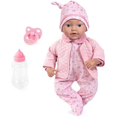 Bayer Design 93827AF reborn pop, pasgeboren babypop, levensecht, realistische, fopspeen, fles, 38 cm Bayer Design 93827AF reborn pop, pasgeboren babypop, levensecht, realistische, fopspeen, fles, 38 cm