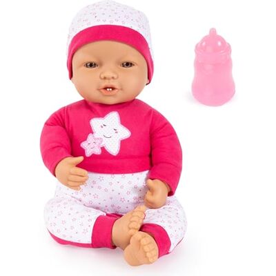 Bayer Design Babypop, grote pop 50 cm pop met zacht lichaam, schattig pakje met mutsje, flesje voor rollenspellen van kinderen Bayer Design Babypop, grote pop 50 cm pop met zacht lichaam, schattig pakje met mutsje, flesje voor rollenspellen van kinderen