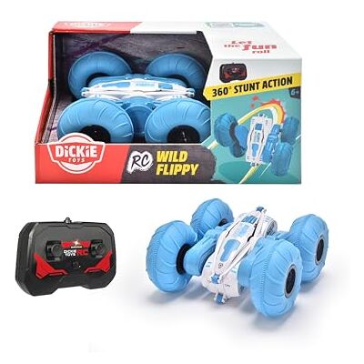 Dickie Toys RC Auto Wild Flippy (blauw) op afstand bestuurde auto met rotatie- en flipfunctie (tot 8 kmh), speelgoedauto voor kinderen vanaf 6 jaar, 201103003 Dickie Toys RC Auto Wild Flippy (blauw) op afstand bestuurde auto met rotatie- en flipfunctie (tot 8 kmh), speelgoedauto voor kinderen vanaf 6 jaar, 201103003
