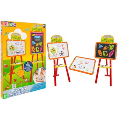 Eichhorn Staand bord, kinderbord met 10 krijten, 1 pen en spons, dubbelzijdig beschrijfbaar, met legplank, draaibaar, 13-delig, 58 x 86 cm, beukenhout, vanaf 3 jaar, kleurrijk, 100002588 Eichhorn Staand bord, kinderbord met 10 krijten, 1 pen en spons, dubbelzijdig beschrijfbaar, met legplank, draaibaar, 13-delig, 58 x 86 cm, beukenhout, vanaf 3 jaar, kleurrijk, 100002588