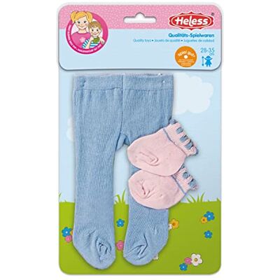Heless 750 Panty met sokken voor poppen in verschillende pastelkleuren, 1 van 3 designs, maat 28-35 cm Heless 750 Panty met sokken voor poppen in verschillende pastelkleuren, 1 van 3 designs, maat 28-35 cm