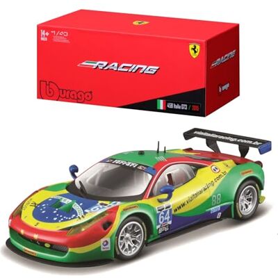 Bburago Ferrari 458 GT3 '15: modelauto op schaal 1:43, Ferrari Racing serie, geschenkdoos, 12 cm, groen #64 (18-36305) Bburago Ferrari 458 GT3 '15: modelauto op schaal 1:43, Ferrari Racing serie, geschenkdoos, 12 cm, groen #64 (18-36305)