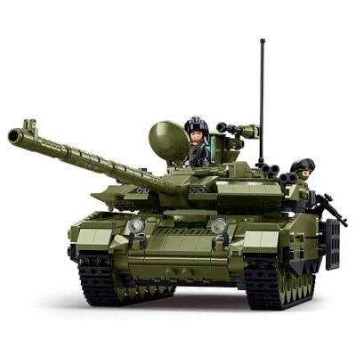 Sluban ModelBricks T-90M-S militaire tank, schaal 1:35, 811 delen, met 2 minifiguren, voor kinderen van 6 tot 12 jaar Sluban ModelBricks T-90M-S militaire tank, schaal 1:35, 811 delen, met 2 minifiguren, voor kinderen van 6 tot 12 jaar