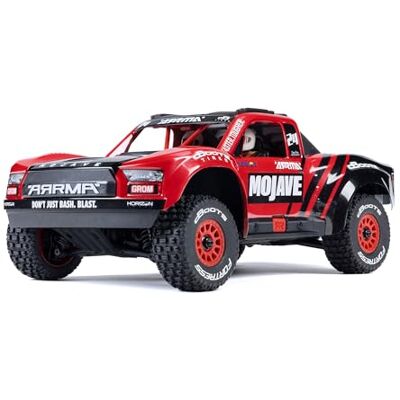 ARRMA Mojave GROM, op afstand bestuurbare auto, RC 1/18, borstelloze motor van meer dan 30 km/u, met accu en accessoires, rood/zwart, ARA2104T1 ARRMA Mojave GROM, op afstand bestuurbare auto, RC 1/18, borstelloze motor van meer dan 30 km/u, met accu en accessoires, rood/zwart, ARA2104T1