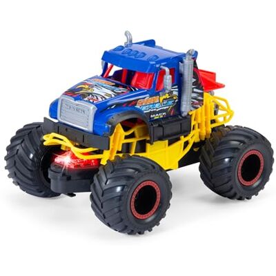 Dickie Toys Sharp Eagle Monstertruck vanaf 3 jaar (18 cm) Mack Trucks vrachtwagen als monstertruck met cool licht & geluid, speelgoedauto voor kinderen met frictie en rubberen banden, incl Dickie Toys Sharp Eagle Monstertruck vanaf 3 jaar (18 cm) Mack Trucks vrachtwagen als monstertruck met cool licht & geluid, speelgoedauto voor kinderen met frictie en rubberen banden, incl