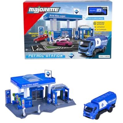 Majorette Petrol Station Aral (incl. speelgoedauto), speelgoedtankstation met wasstraat, winkel, tap- en laadzuilen en vele functies, auto-speelset voor kinderen vanaf 5 jaar, 17 x 28 x 10 cm Majorette Petrol Station Aral (incl. speelgoedauto), speelgoedtankstation met wasstraat, winkel, tap- en laadzuilen en vele functies, auto-speelset voor kinderen vanaf 5 jaar, 17 x 28 x 10 cm