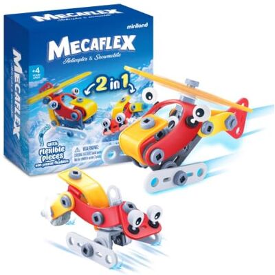 Miniland Mecaflex Helikopter bouwset met 57 flexibele onderdelen, helikopter om op te bouwen, STEM educatief speelgoed, 4-9 jaar Miniland Mecaflex Helikopter bouwset met 57 flexibele onderdelen, helikopter om op te bouwen, STEM educatief speelgoed, 4-9 jaar