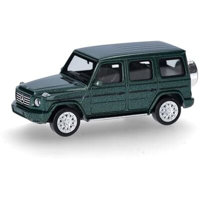 Herpa modelauto Mercedes-Benz G-Klasse (W465), miniatuur schaal 1:87, verzamelobject, Made in Germany, kunststof model, kleur: smaragdgroen metallic Herpa modelauto Mercedes-Benz G-Klasse (W465), miniatuur schaal 1:87, verzamelobject, Made in Germany, kunststof model, kleur: smaragdgroen metallic