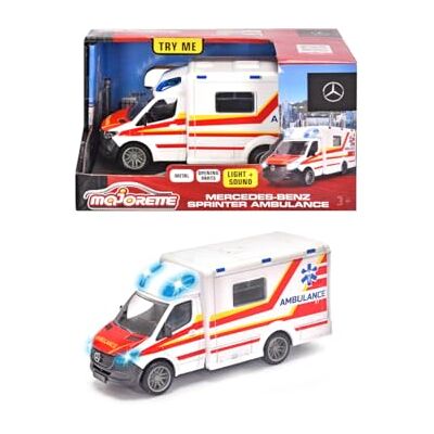 Majorette MOJORETTE Grand Series 213712001038 ambulance van metaal en kunststof, 12,5 cm, licht en geluid Majorette MOJORETTE Grand Series 213712001038 ambulance van metaal en kunststof, 12,5 cm, licht en geluid