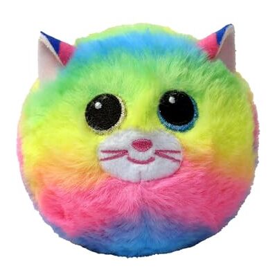 TY Beanie Bouncers Gemma de regenboogkat met groene en blauwe ogen, delicate springdieren om te verzamelen, T83067 TY Beanie Bouncers Gemma de regenboogkat met groene en blauwe ogen, delicate springdieren om te verzamelen, T83067