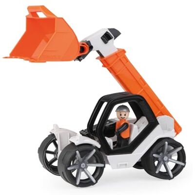 Lena TRUXX² Telescopische lader met schep vrachtwagen speelgoed met 2-traps hefarm (tot 34 cm uittrekbaar), rubberen banden & speelfiguur, wiellader voor kinderen vanaf 2 jaar Lena TRUXX² Telescopische lader met schep vrachtwagen speelgoed met 2-traps hefarm (tot 34 cm uittrekbaar), rubberen banden & speelfiguur, wiellader voor kinderen vanaf 2 jaar