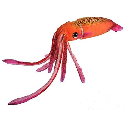 WILD REPUBLIC 23547 WR Print Squid Knuffel, Pluche speelgoed, Geschenken voor Kinderen, Zwart, Oranje WILD REPUBLIC 23547 WR Print Squid Knuffel, Pluche speelgoed, Geschenken voor Kinderen, Zwart, Oranje
