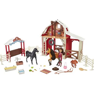 Mattel Spirit Untamed Ultieme Stal Speelset, Lucky pop (ca. 18 cm) Spirit paard met kleurverandering (ca. 20 cm), extra paard, schuur, voor kinderen vanaf 3 jaar, HDK57 Mattel Spirit Untamed Ultieme Stal Speelset, Lucky pop (ca. 18 cm) Spirit paard met kleurverandering (ca. 20 cm), extra paard, schuur, voor kinderen vanaf 3 jaar, HDK57