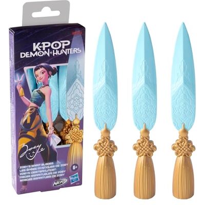 Hasbro Nerf KPop Demon Hunters Zoey's Spirit Blades, 3 Nerf-speelgoedmessen van foam, geïnspireerd op de animatiefilm op Netflix, speelgoed en cadeaus voor kinderen van 6+ Hasbro Nerf KPop Demon Hunters Zoey's Spirit Blades, 3 Nerf-speelgoedmessen van foam, geïnspireerd op de animatiefilm op Netflix, speelgoed en cadeaus voor kinderen van 6+