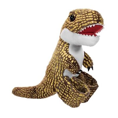 WILD REPUBLIC Huggers Glow T-Rex, gevuld dier, 20,5 cm, klaparmband, pluche speelgoed, vulling is gesponnen gerecyclede waterflessen WILD REPUBLIC Huggers Glow T-Rex, gevuld dier, 20,5 cm, klaparmband, pluche speelgoed, vulling is gesponnen gerecyclede waterflessen