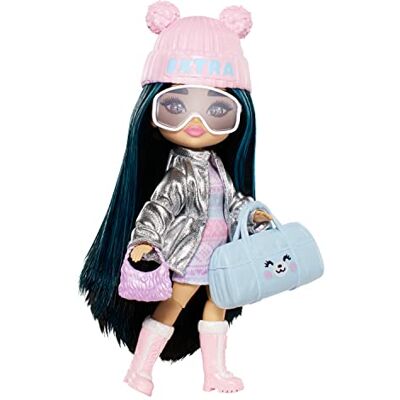 Barbie Extra Mini's, Reislustige Pop in Winterkleding, Extra Fly kleine pop, winterse outfit en accessoires, HPB20 Barbie Extra Mini's, Reislustige Pop in Winterkleding, Extra Fly kleine pop, winterse outfit en accessoires, HPB20