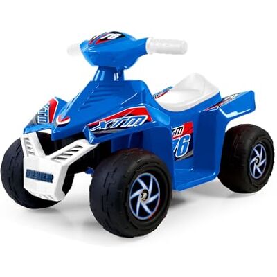 FEBER Quad CE-Blue 6 V, elektrische auto voor jongens en meisjes van 18 maanden tot 3 jaar, met gaspedaal, grote wielen voor stabiliteit, tot 40 minuten batterijduur, oplader inbegrepen, Famosa FEBER Quad CE-Blue 6 V, elektrische auto voor jongens en meisjes van 18 maanden tot 3 jaar, met gaspedaal, grote wielen voor stabiliteit, tot 40 minuten batterijduur, oplader inbegrepen, Famosa