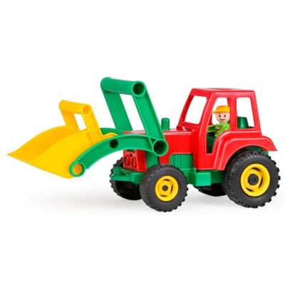 Lena 4361 04361 Aktive tractor met voorlader, vrachtvoertuig ca. 36 cm, trekker met schep en beweegbaar speelfiguur, boerderij speelset, speelgoedvoertuig voor kinderen vanaf 2 jaar Lena 4361 04361 Aktive tractor met voorlader, vrachtvoertuig ca. 36 cm, trekker met schep en beweegbaar speelfiguur, boerderij speelset, speelgoedvoertuig voor kinderen vanaf 2 jaar