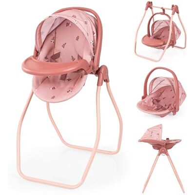 Bayer Design Poppenaccessoires 4-in-1-set poppenstoel -draagzak, -bed, schommel voor veelzijdige rollenspellen, 3+ jaar Bayer Design Poppenaccessoires 4-in-1-set poppenstoel -draagzak, -bed, schommel voor veelzijdige rollenspellen, 3+ jaar