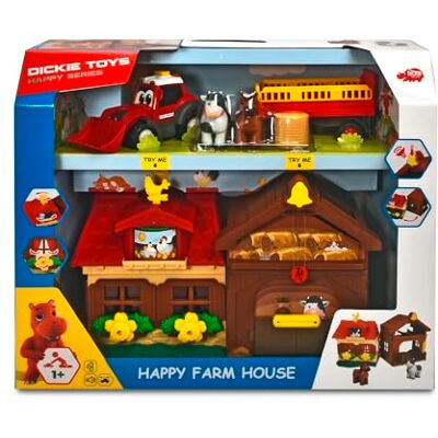 Dickie Toys 203818000 Happy Farm House, avontuur op de boerderij, set voor kinderen vanaf 1 jaar, tractor, met dieren, licht & geluid Dickie Toys 203818000 Happy Farm House, avontuur op de boerderij, set voor kinderen vanaf 1 jaar, tractor, met dieren, licht & geluid