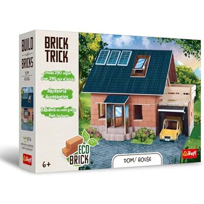 Trefl – Brick Trick: Huis/House Bouw met bakstenen,EKO blokken van echte baksteen, 290 bakstenen, voor kinderen vanaf 6 jaar Trefl – Brick Trick: Huis/House Bouw met bakstenen,EKO blokken van echte baksteen, 290 bakstenen, voor kinderen vanaf 6 jaar
