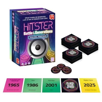 Jumbo Hitster Battle of the Generations NL, Muzikale Party Bordspel, 420+ Nummers Door de Jaren Heen, 3 Tijdperken Vinyl tot Cassette tot Streaming – App‑Verbonden Quiz voor Volwassenen & Families (NL) Jumbo Hitster Battle of the Generations NL, Muzikale Party Bordspel, 420+ Nummers Door de Jaren Heen, 3 Tijdperken Vinyl tot Cassette tot Streaming – App‑Verbonden Quiz voor Volwassenen & Families (NL)
