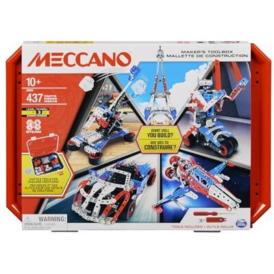 BANDAI Meccano Bouwkoffer – bouwkoffer 5-in-1 voertuigen, robot, Eiffeltoren – 437 onderdelen, gereedschap, handleiding – montageset – speelgoed voor kinderen vanaf 10 jaar – APM20106 BANDAI Meccano Bouwkoffer – bouwkoffer 5-in-1 voertuigen, robot, Eiffeltoren – 437 onderdelen, gereedschap, handleiding – montageset – speelgoed voor kinderen vanaf 10 jaar – APM20106