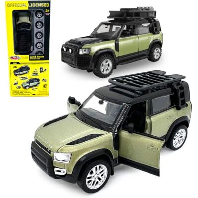 Jamara Land Rover Defender 110 402612 Diecast 1:43, 2-in-1, modelauto speelgoed, kinderauto, model mini-voertuigen, cadeau-idee kinderen, deuren handmatig openen/sluiten, ombouwkit Jamara Land Rover Defender 110 402612 Diecast 1:43, 2-in-1, modelauto speelgoed, kinderauto, model mini-voertuigen, cadeau-idee kinderen, deuren handmatig openen/sluiten, ombouwkit
