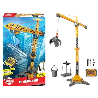 Dickie Toys Dickie 203729025 Titanium radiokraan met radiobediening, 150 cm, 360° draaibaar, met licht en USB, inclusief accessoires, bouwspeelgoed, vanaf 3 jaar Dickie Toys Dickie 203729025 Titanium radiokraan met radiobediening, 150 cm, 360° draaibaar, met licht en USB, inclusief accessoires, bouwspeelgoed, vanaf 3 jaar