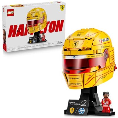 Lego Editions Scuderia Ferrari HP Lewis Hamilton Helmet F1 Merchandise Display Model Kit w/Collectible Minifigure Gift for 14+ Year Old Boys & Adult Motorsport Fans 43022 Lego Editions Scuderia Ferrari HP Lewis Hamilton Helmet F1 Merchandise Display Model Kit w/Collectible Minifigure Gift for 14+ Year Old Boys & Adult Motorsport Fans 43022