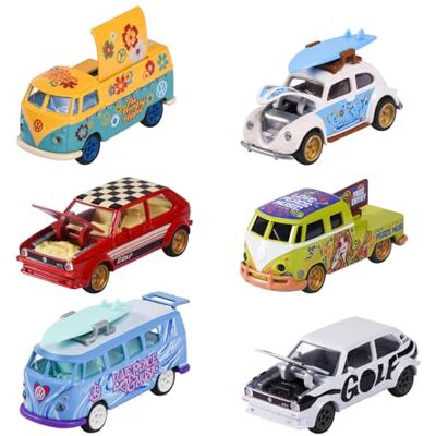Majorette Volkswagen Deluxe Cars, willekeurige selectie uit 1 van de 6 verschillende speelgoedauto's Majorette Volkswagen Deluxe Cars, willekeurige selectie uit 1 van de 6 verschillende speelgoedauto's