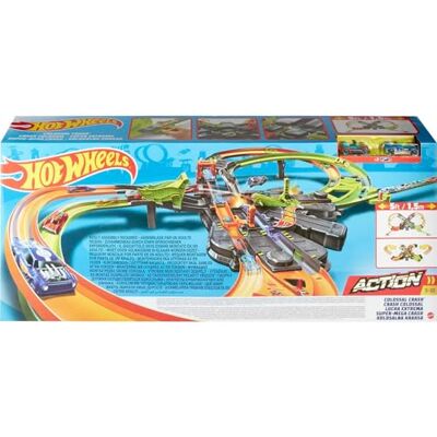 Hot Wheels ® Grote Botsing baanset, set met achtvormige baan, spelen met competitiegevoel, luchtstunts Sustainable Packaging Hot Wheels ® Grote Botsing baanset, set met achtvormige baan, spelen met competitiegevoel, luchtstunts Sustainable Packaging