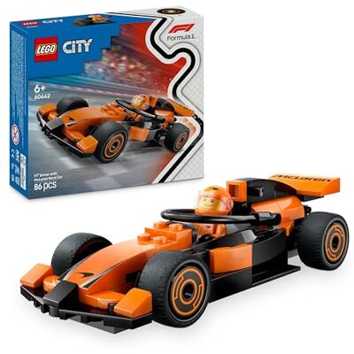 Lego City F1 coureur met McLaren racewagen Auto Speelgoed voor 6 jaar en Ouder, Bouwpakket voor Kinderen met Raceauto en Formule 1 Coureur Minifiguur, Cadeau voor Jongens, Meisjes en Fans 60442 Lego City F1 coureur met McLaren racewagen Auto Speelgoed voor 6 jaar en Ouder, Bouwpakket voor Kinderen met Raceauto en Formule 1 Coureur Minifiguur, Cadeau voor Jongens, Meisjes en Fans 60442