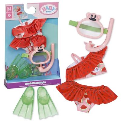 BABY born Snorkelset met bikini, duikbril en zwemvinnen voor 43 cm poppen BABY born Snorkelset met bikini, duikbril en zwemvinnen voor 43 cm poppen