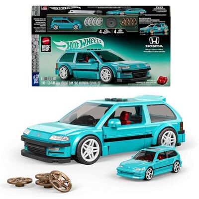 Mattel Hot Wheels Speed Serie, Bouwset, Custom '90 Honda Civic EF met 248 onderdelen, realistische details en speciale stickers, voor volwassen verzamelaars en kinderen vanaf 10 jaar, JHF62 Mattel Hot Wheels Speed Serie, Bouwset, Custom '90 Honda Civic EF met 248 onderdelen, realistische details en speciale stickers, voor volwassen verzamelaars en kinderen vanaf 10 jaar, JHF62