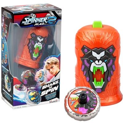 Bizak Spinner Mad 2 Shake, enkele tol met geavanceerd mechanisme, Cooper Bear, vechtspeelgoed voor jongens en meisjes vanaf 5 jaar, 6 verschillende stijlen om te verzamelen, (62006323-5) Bizak Spinner Mad 2 Shake, enkele tol met geavanceerd mechanisme, Cooper Bear, vechtspeelgoed voor jongens en meisjes vanaf 5 jaar, 6 verschillende stijlen om te verzamelen, (62006323-5)