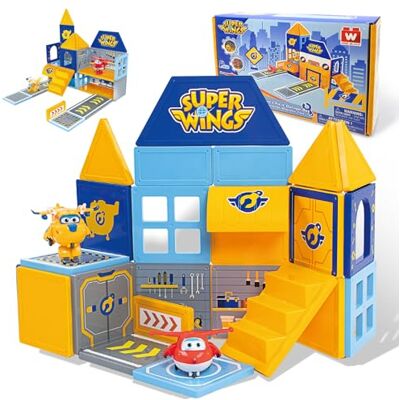W WISE BLOCK Super Wings Magnetische bouwblokken, speelgoed, 42 stuks, STEM magnetisch bouwsteenspeelgoed voor peuters, kinderen, jongens en meisjes van 3 tot 8 jaar W WISE BLOCK Super Wings Magnetische bouwblokken, speelgoed, 42 stuks, STEM magnetisch bouwsteenspeelgoed voor peuters, kinderen, jongens en meisjes van 3 tot 8 jaar