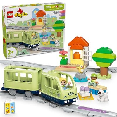 Lego DUPLO Interactieve avonturentrein – Educatief Peuterspeelgoed Voor Jongens en Meisjes Vanaf 2 Jaar – Incl. 14 Railstukken, Actiestenen Met Geluid en 4 Figuren – 10427 Lego DUPLO Interactieve avonturentrein – Educatief Peuterspeelgoed Voor Jongens en Meisjes Vanaf 2 Jaar – Incl. 14 Railstukken, Actiestenen Met Geluid en 4 Figuren – 10427