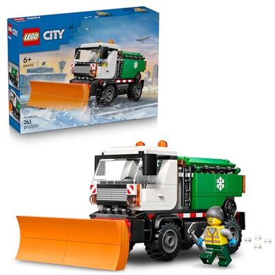 Lego City Snowplough Truck Toy Model Kit w/a Minifigure, Tools & Gritter Function Birthday Gift Idea for 6+ Year Old Boys & Engineering Fans 60490 Lego City Snowplough Truck Toy Model Kit w/a Minifigure, Tools & Gritter Function Birthday Gift Idea for 6+ Year Old Boys & Engineering Fans 60490